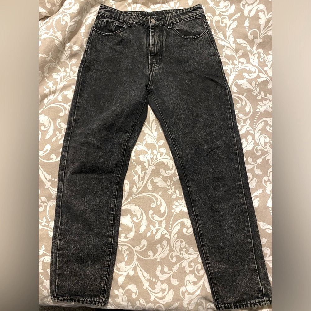 Dark Grey High Waisted Denim Jeans (Size 38, us 6)